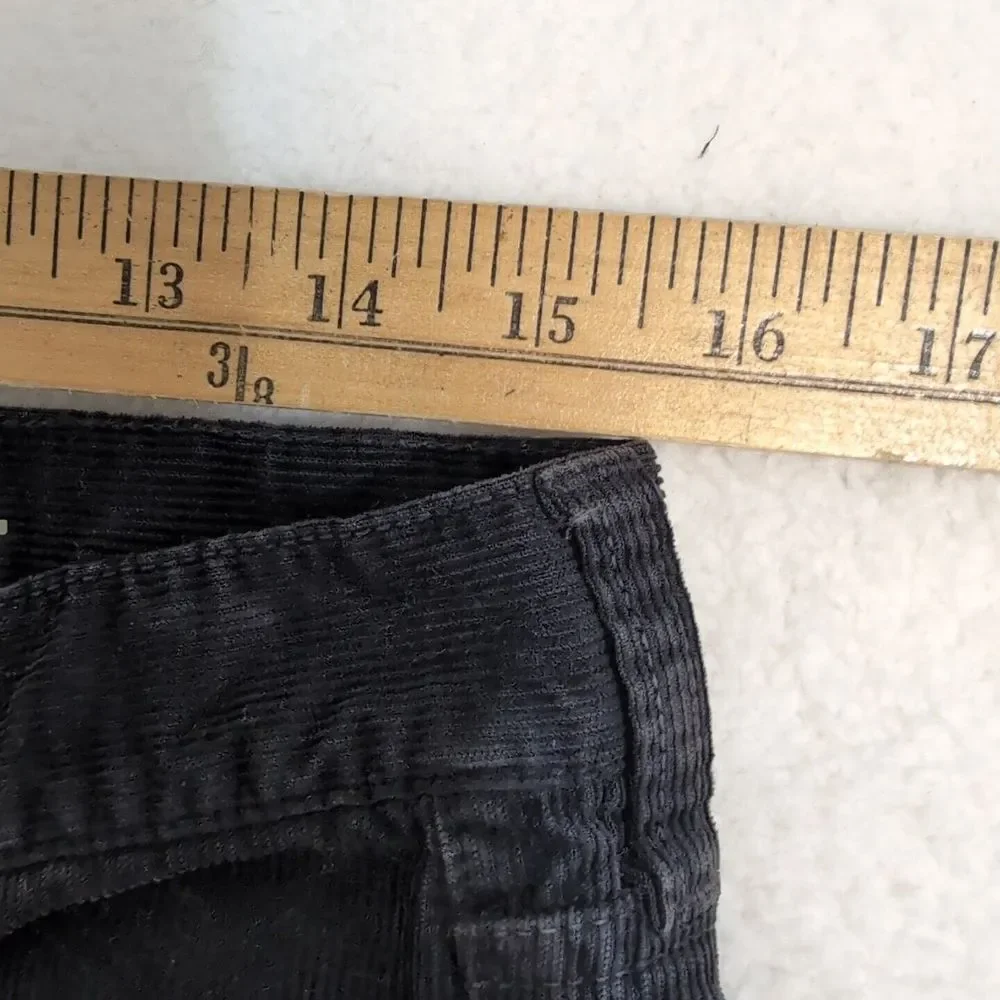 J. CREW Reid Fit Black Corduroy Straight Leg Skinny Pants Size‎ 29R X 32 Stretch